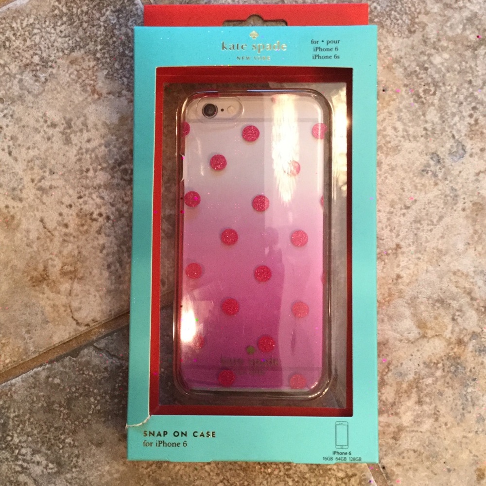 Kate Spade iPhone 6 pink glitter case